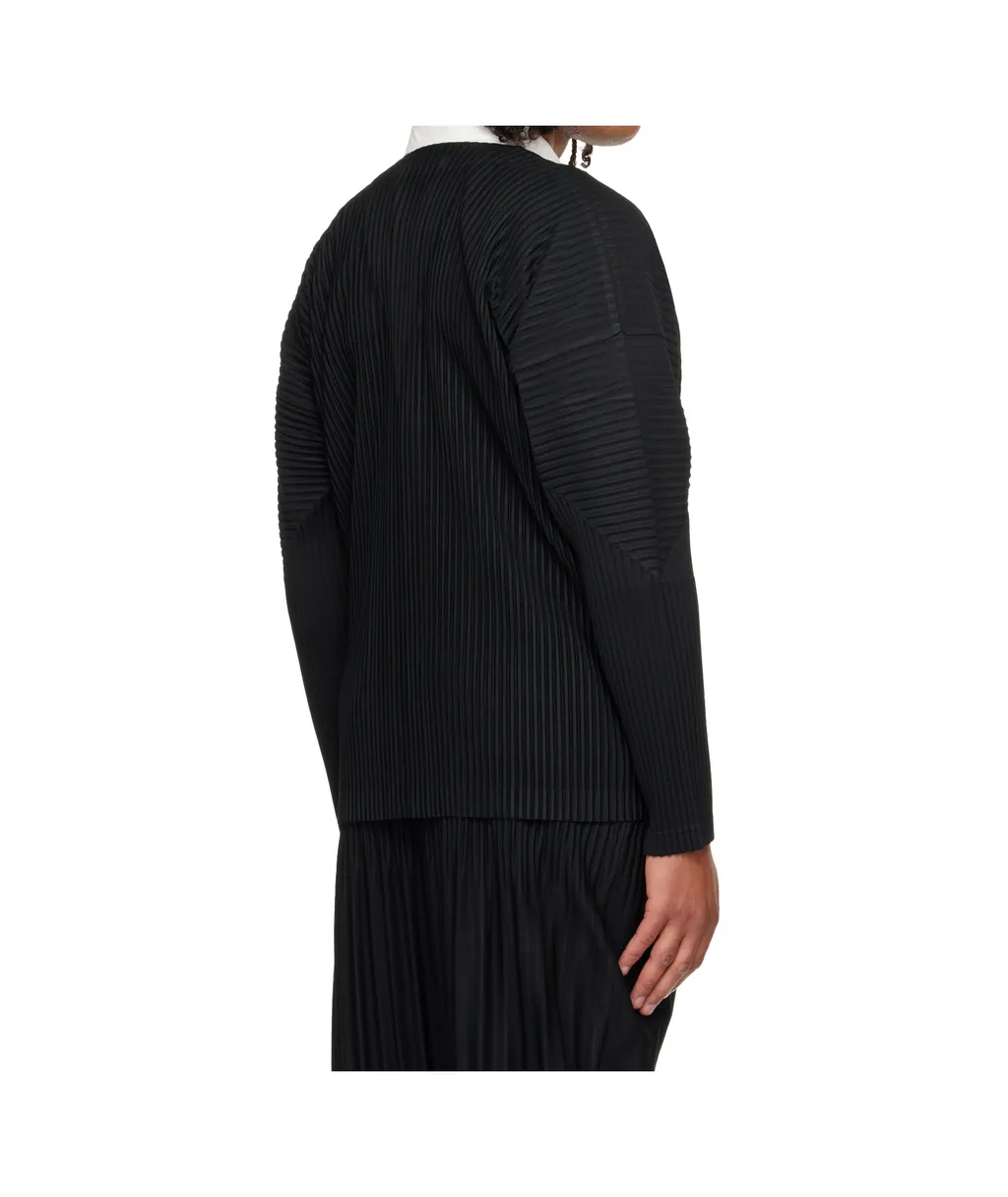 Pleated Knit Cardigan
