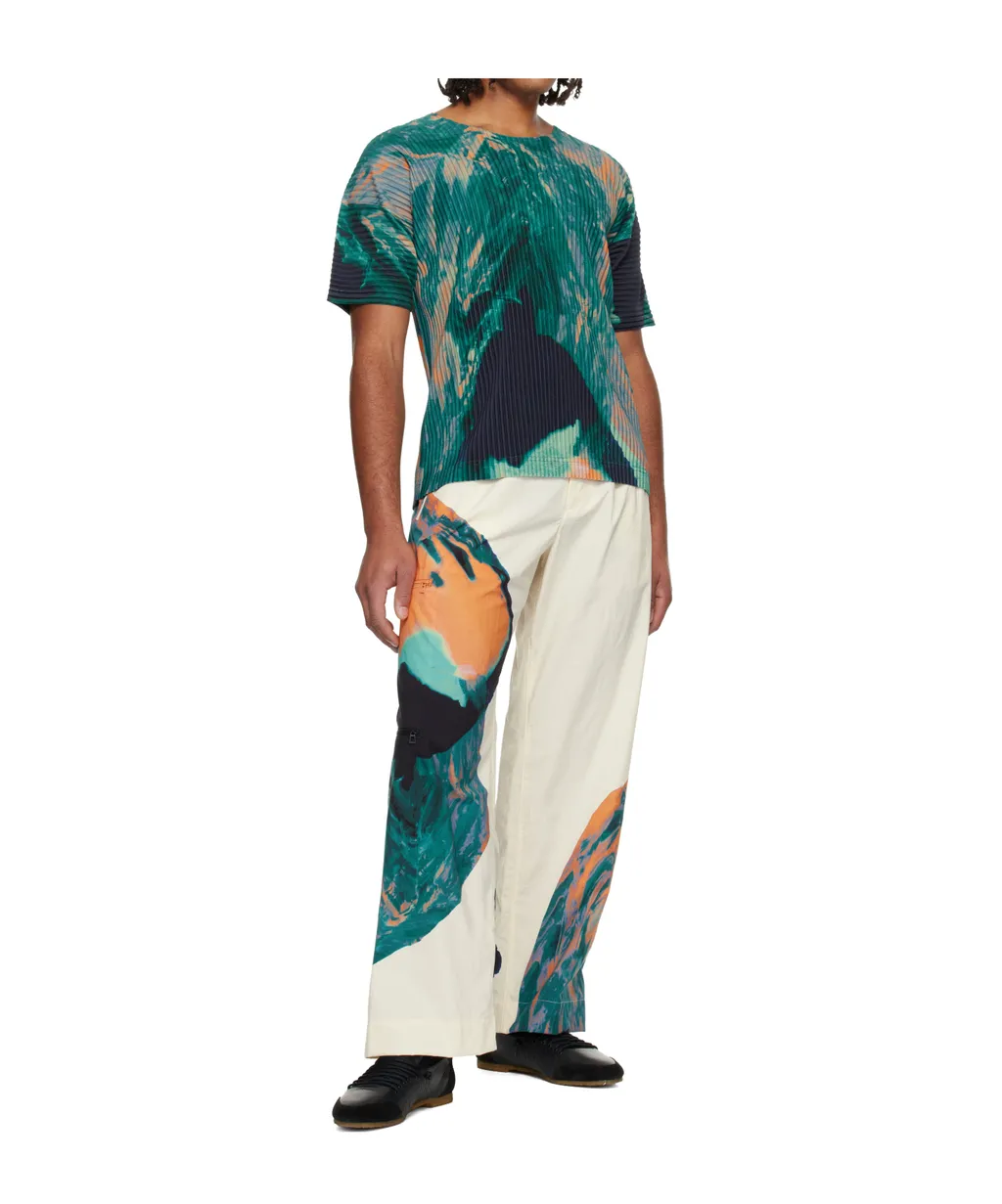 Pleated Nylon Taffeta Trousers