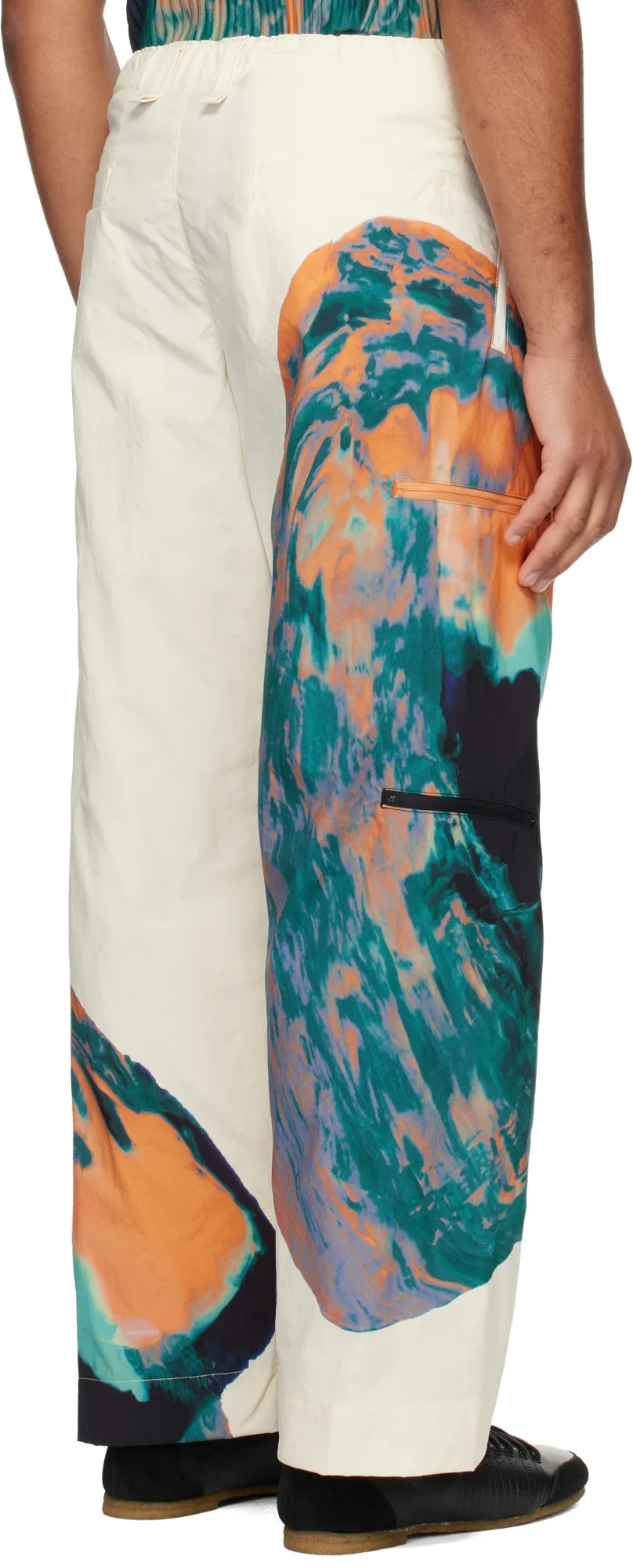 Pleated Nylon Taffeta Trousers