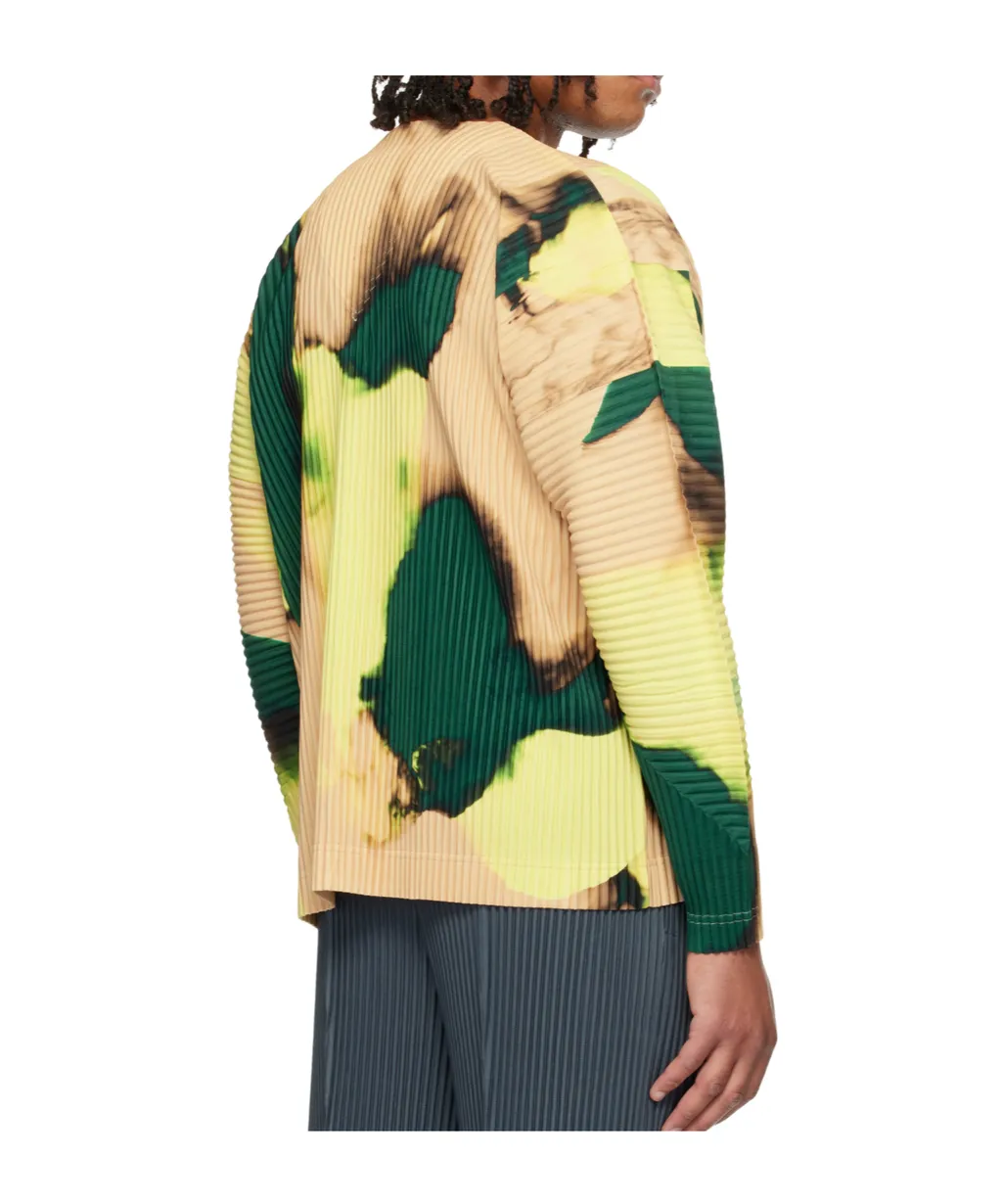 Pleated Polyester Knitted Cardigan
