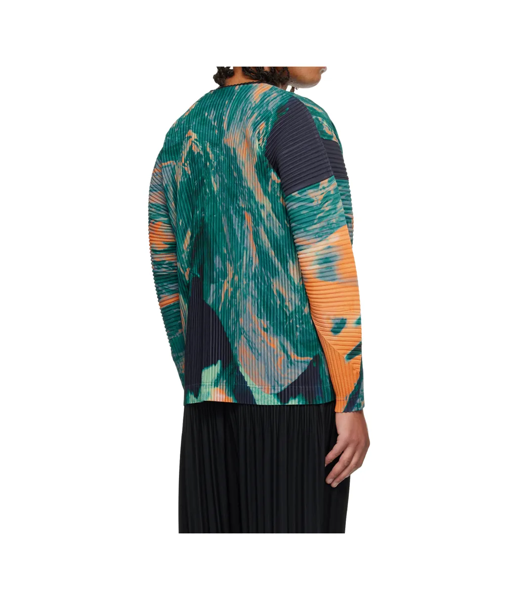 Pleated Polyester Knitted Cardigan
