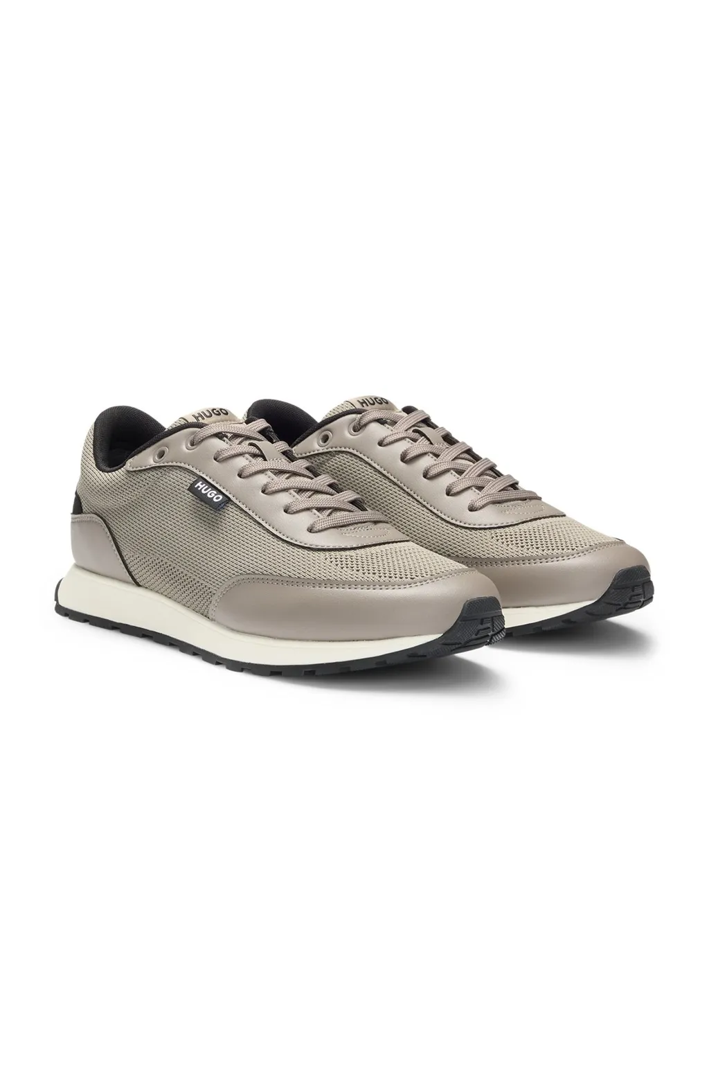 Mesh-Panelled Lace-Up Sneakers