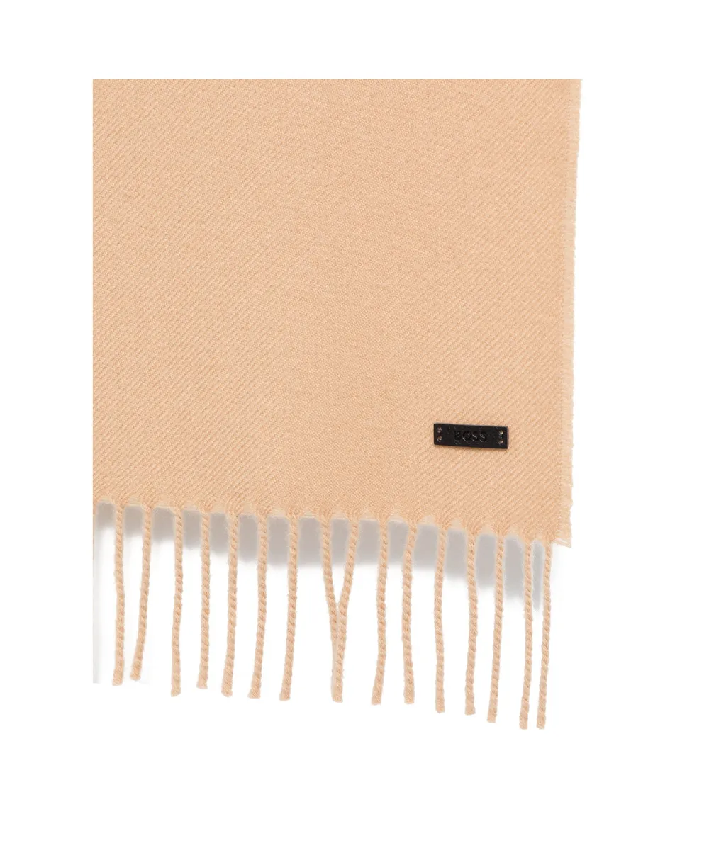 Logo-Patch Fringed Scarf