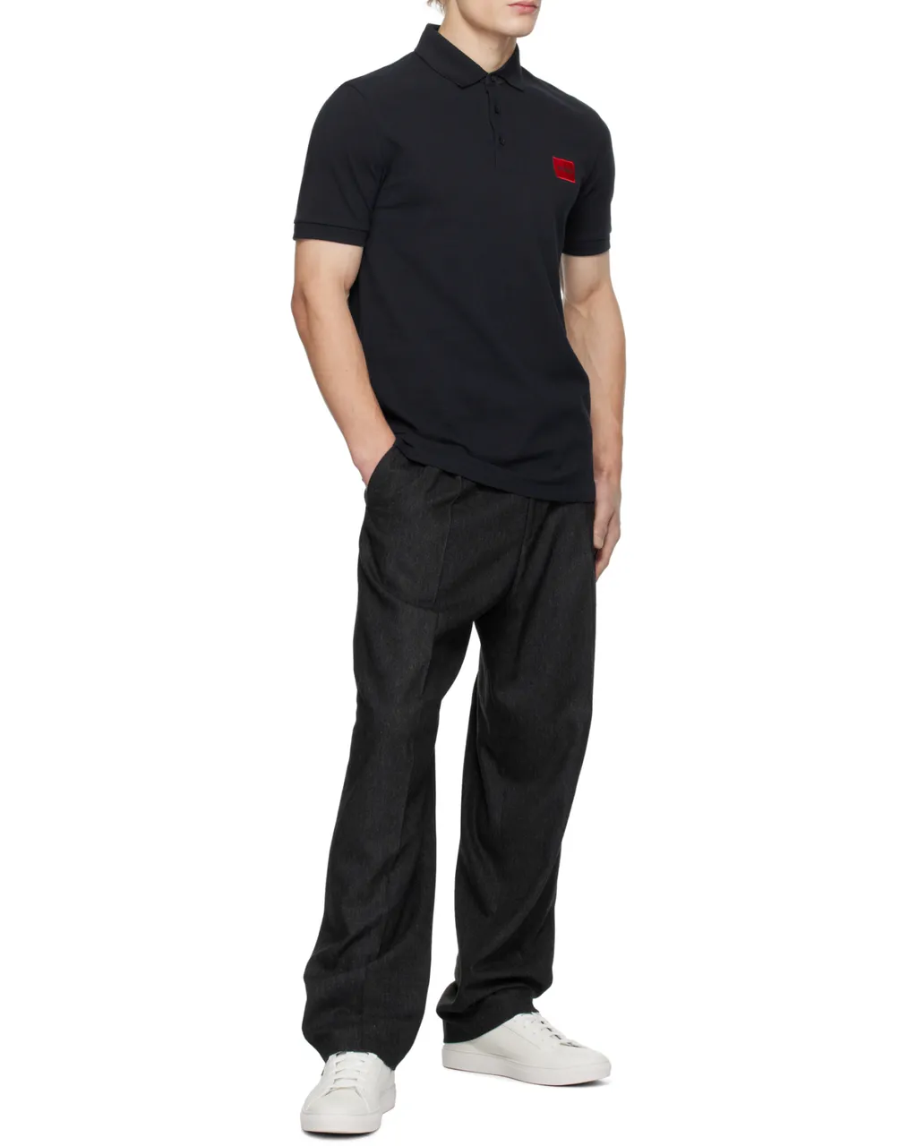 Logo Patch Short-Sleeved Polo Shirt