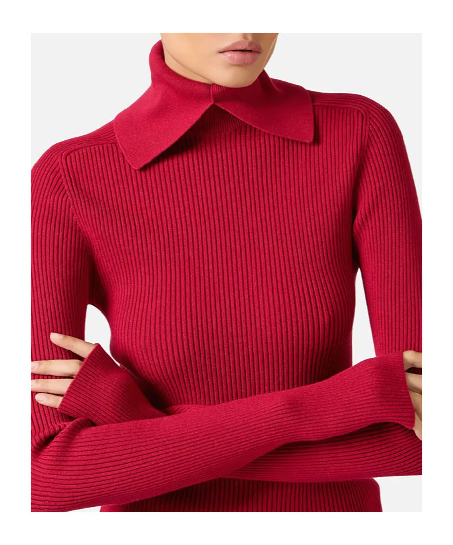 Ribbed Long-Sleeve Sweater