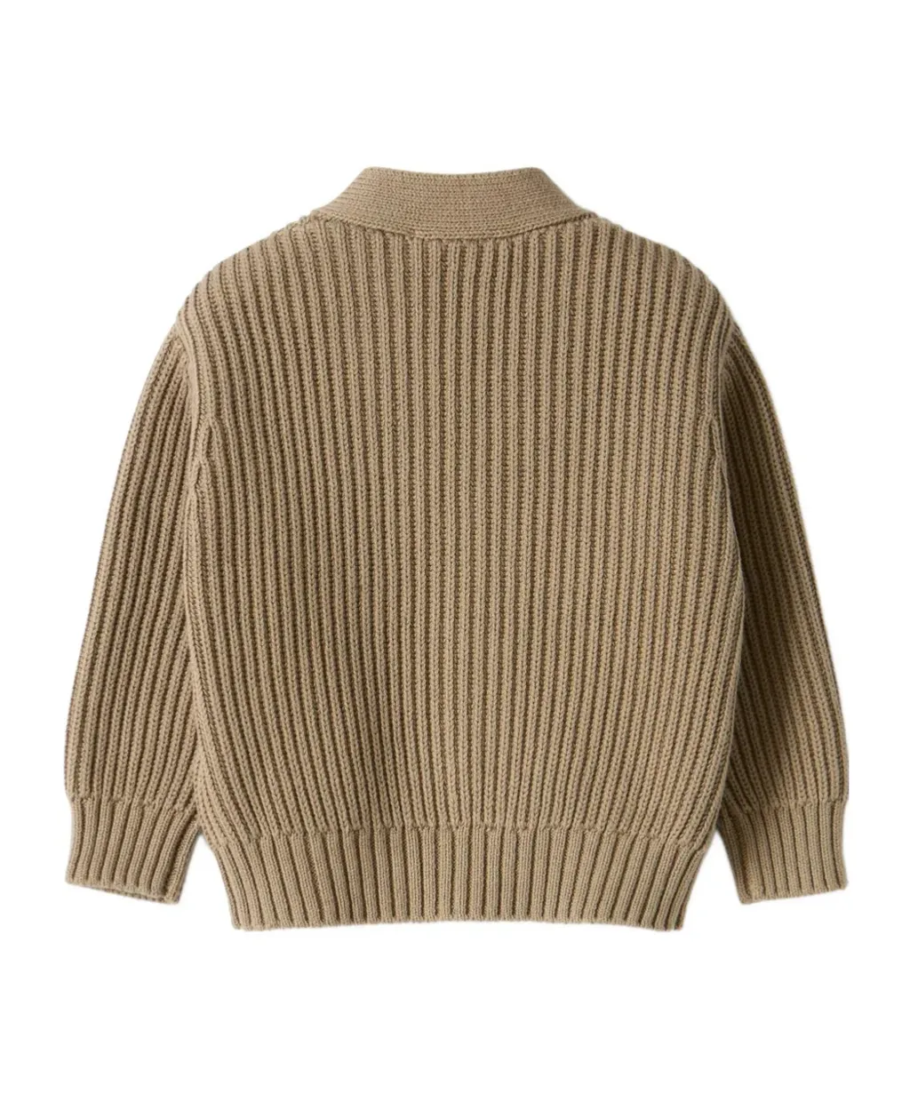 Long-Sleeved V-Neck Cardigan