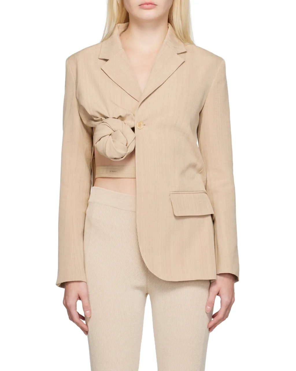 Baccala Asymmetric Cropped Blazer
