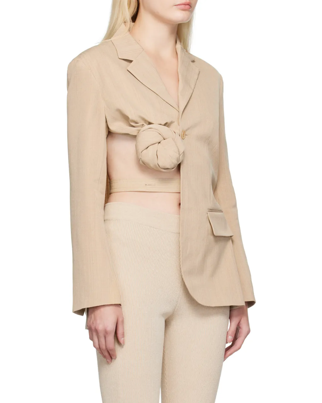 Baccala Asymmetric Cropped Blazer