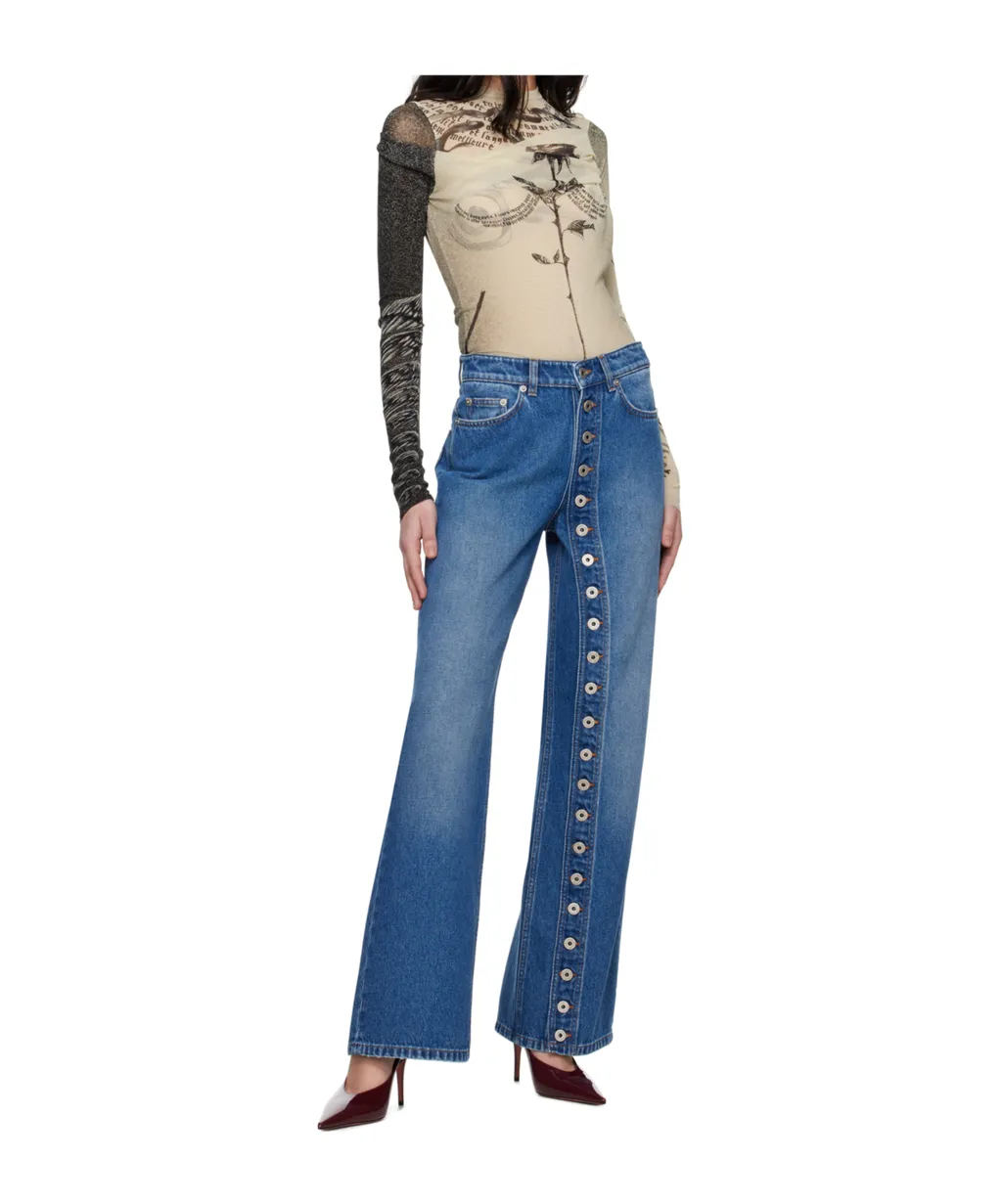 Button-Detail Jeans