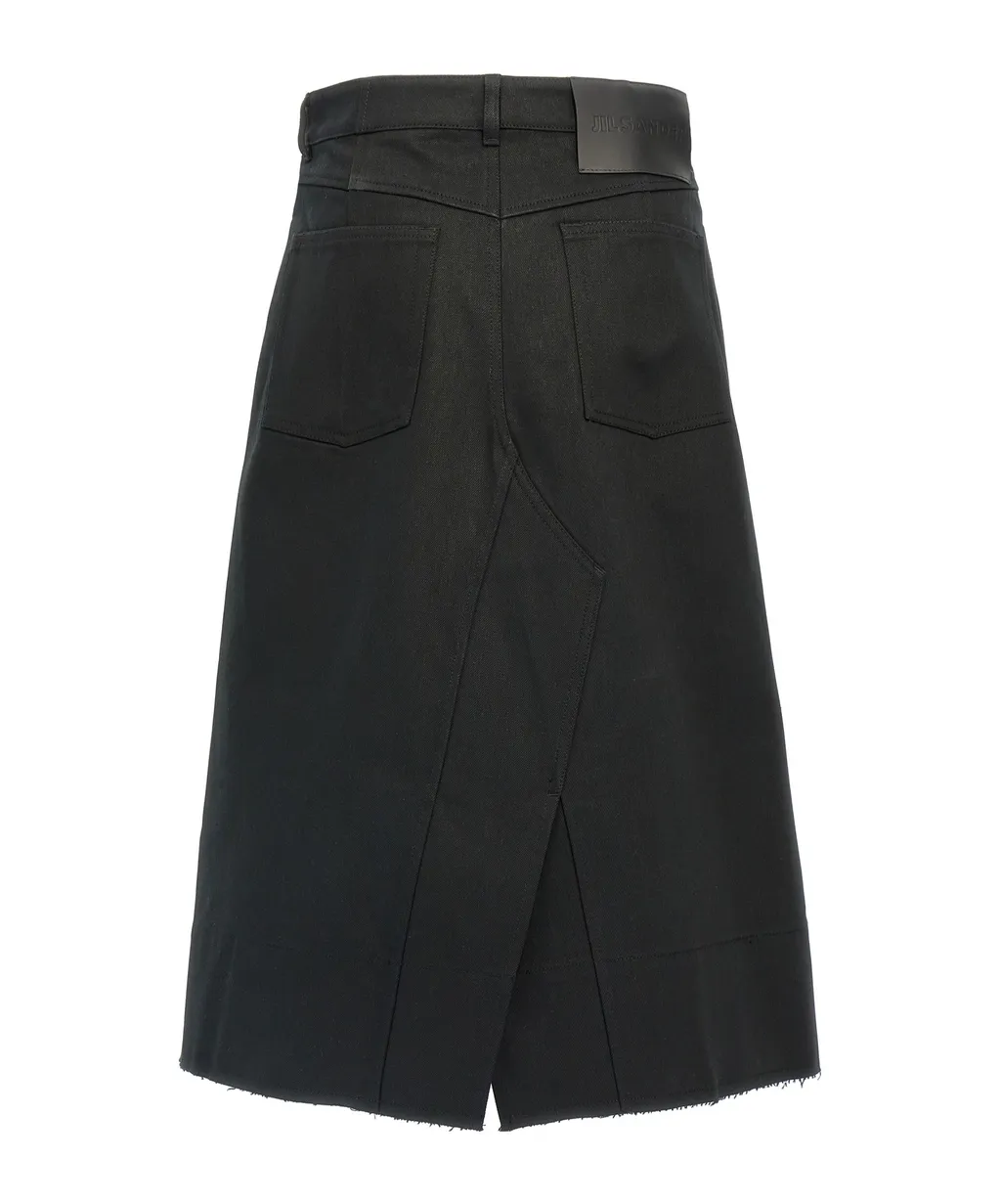 Logo Patch Denim Skirt