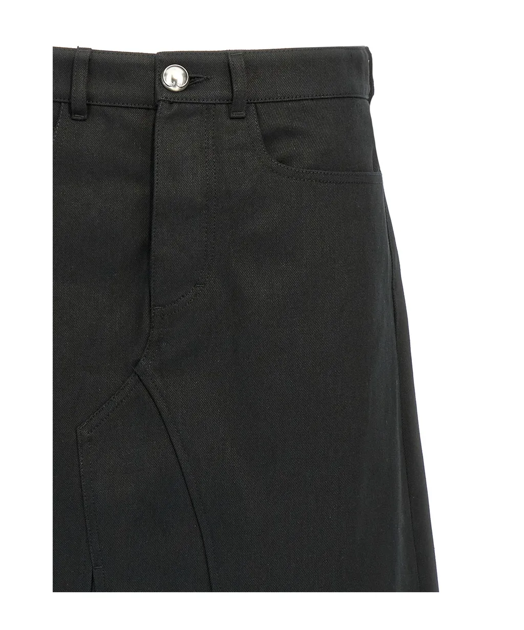 Logo Patch Denim Skirt