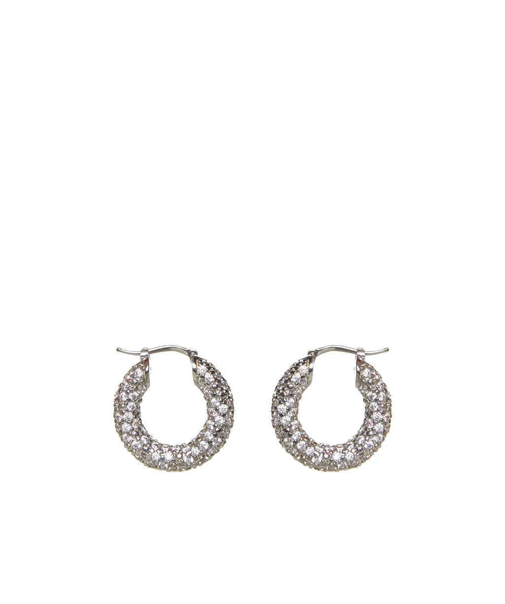 Rhinestone Embellished Hoop Earrings