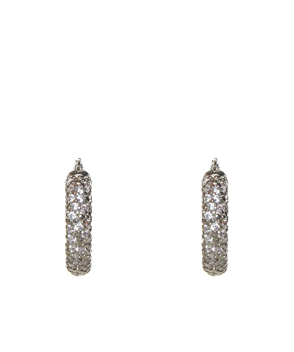 Rhinestone Embellished Hoop Earrings