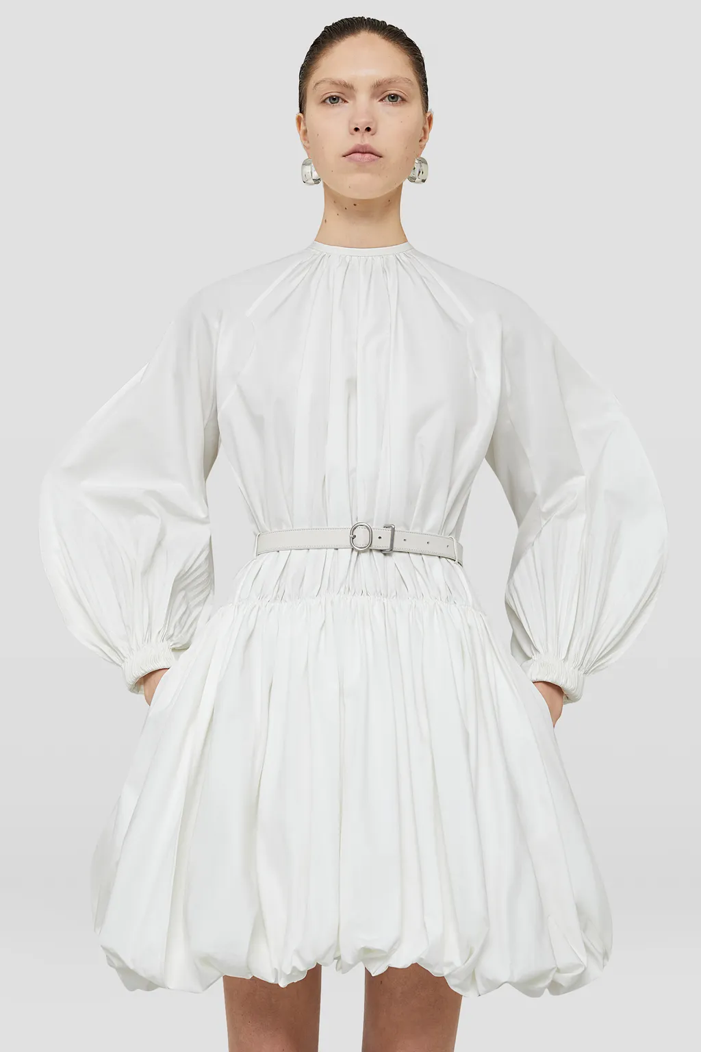 Smocked Belted Mini Dress