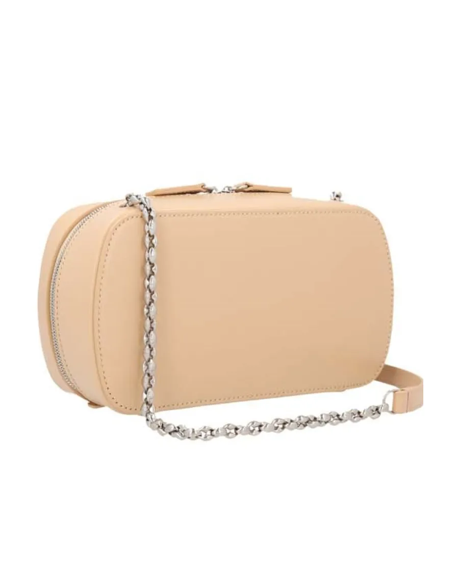 Logo Printed Zip-Up Shoulder Bag