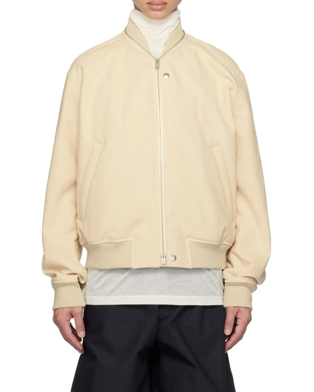 Zip-Fastened Cotton Bomber Jacket