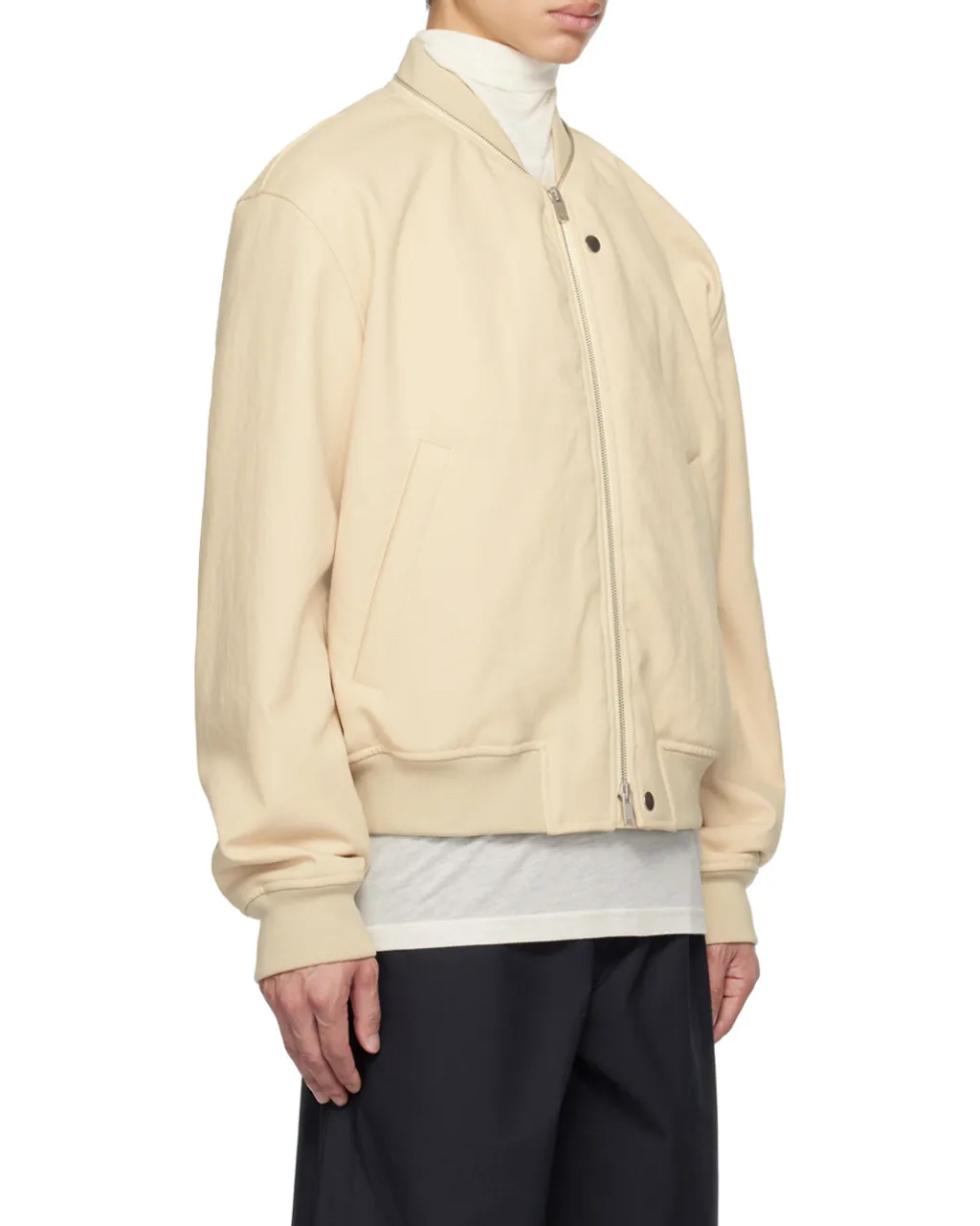 Zip-Fastened Cotton Bomber Jacket