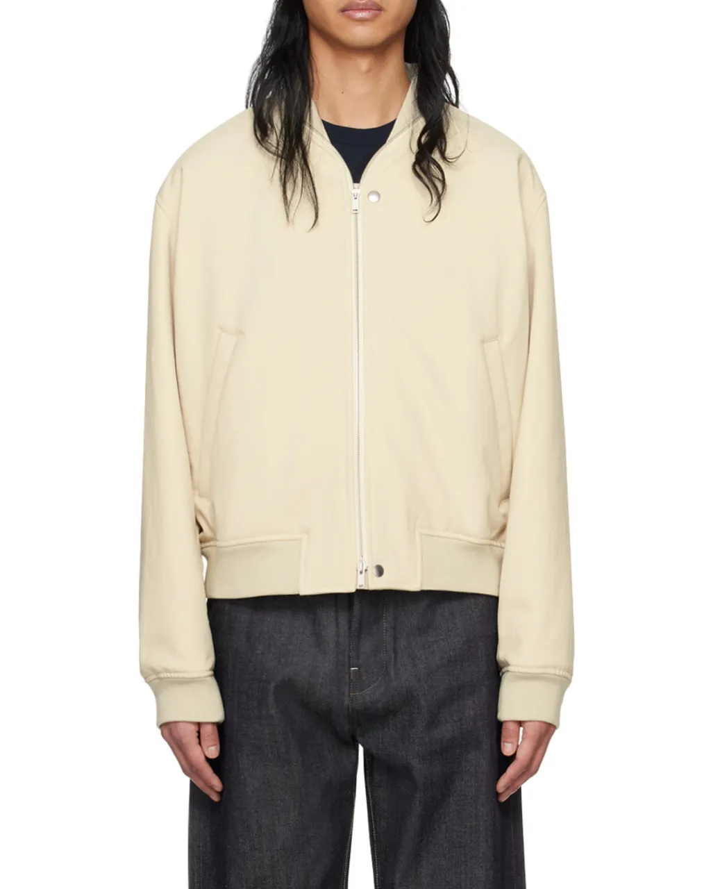 Zip-Fastened Cotton Bomber Jacket