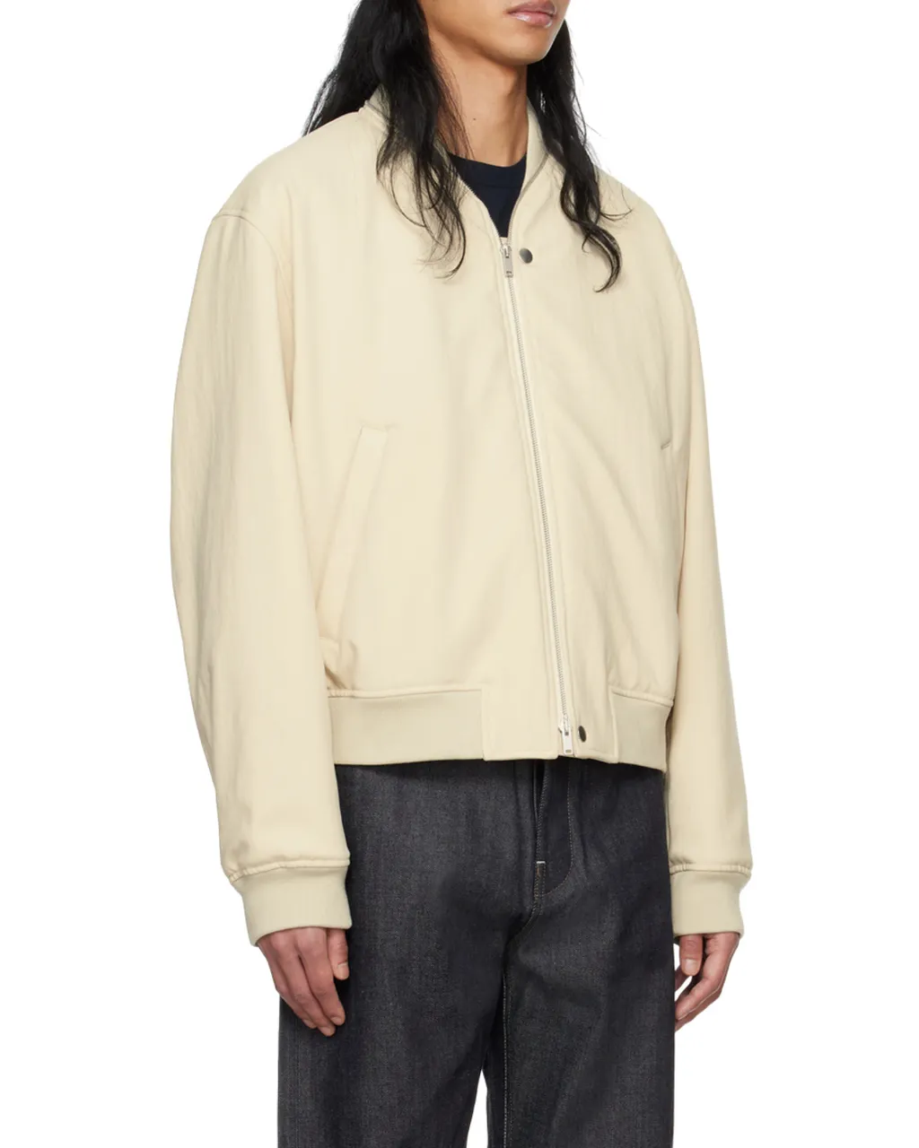 Zip-Fastened Cotton Bomber Jacket