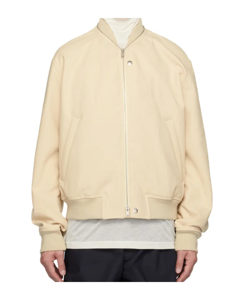 Zip-Fastened Cotton Bomber Jacket