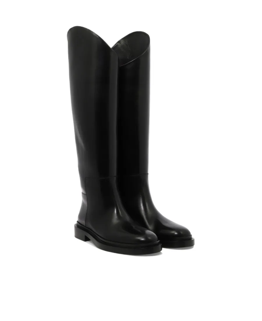 Almond-Toe Knee-Length Boots