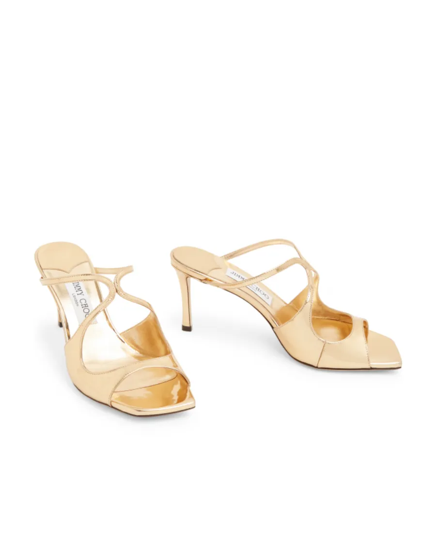 Leather High-Heeled Sandals