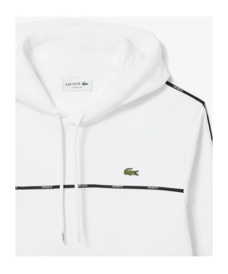 Tape-Trimmed Kangaroo-Pocket Hoodie