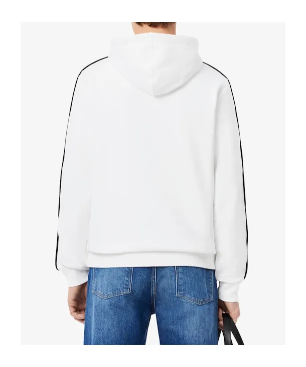 Tape-Trimmed Kangaroo-Pocket Hoodie