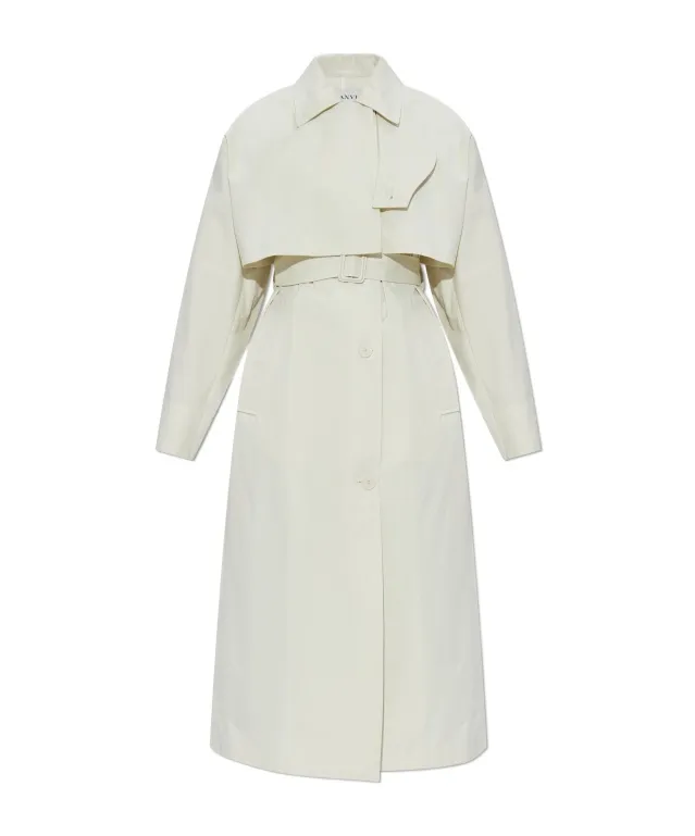 Long Sleeved Belted Trench Coat
