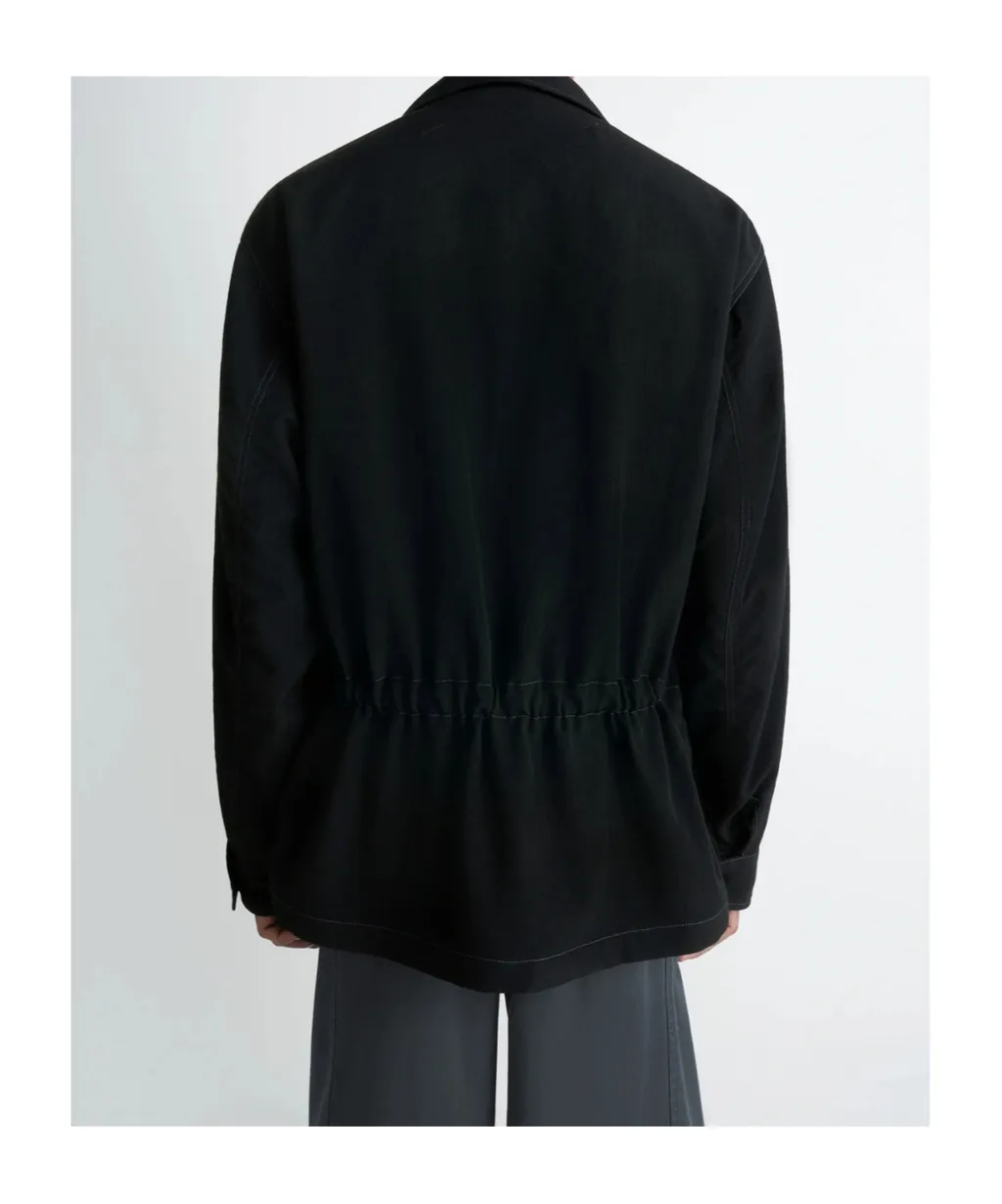 Long-Sleeved Buttoned-Cuff Pocket Overshirt