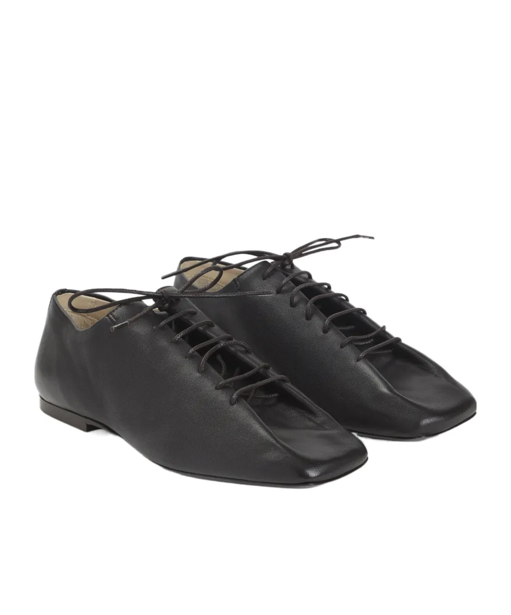 Souris Folded Leather Lace-Up Derby
