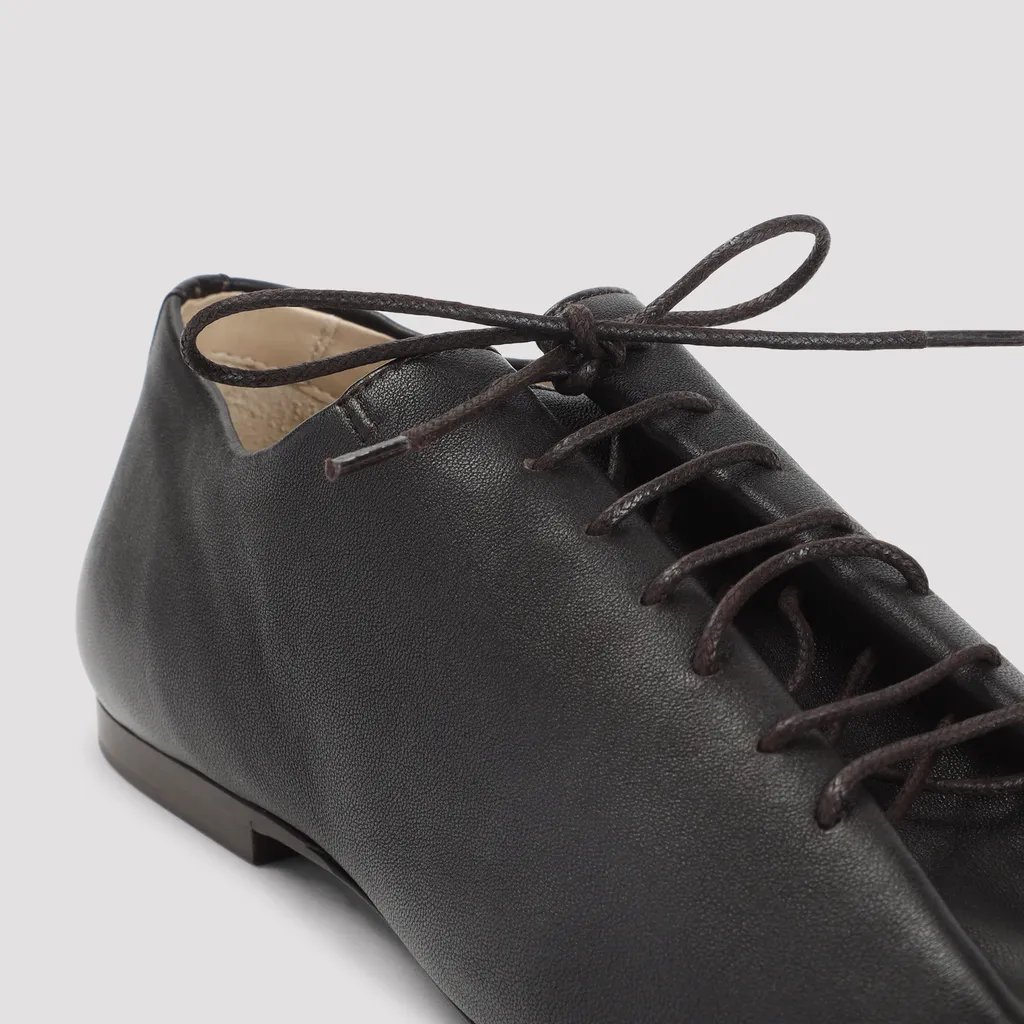 Souris Folded Leather Lace-Up Derby