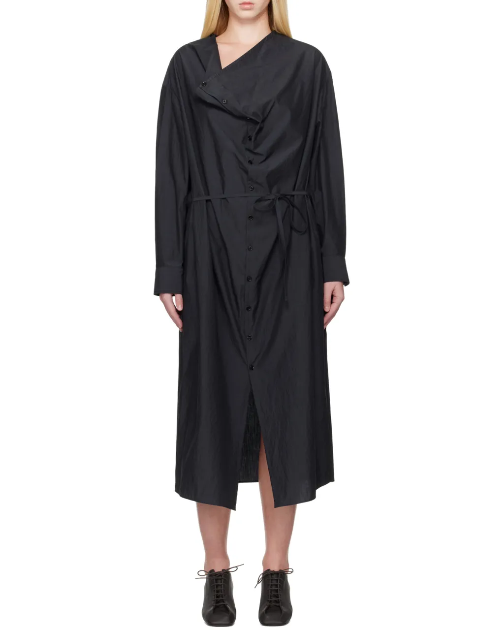 Soft-Collar Maxi Dress
