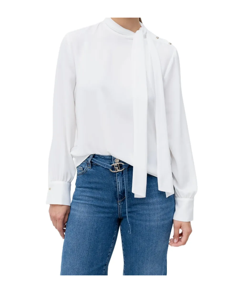 Long Sleeve High-Neck Blouse