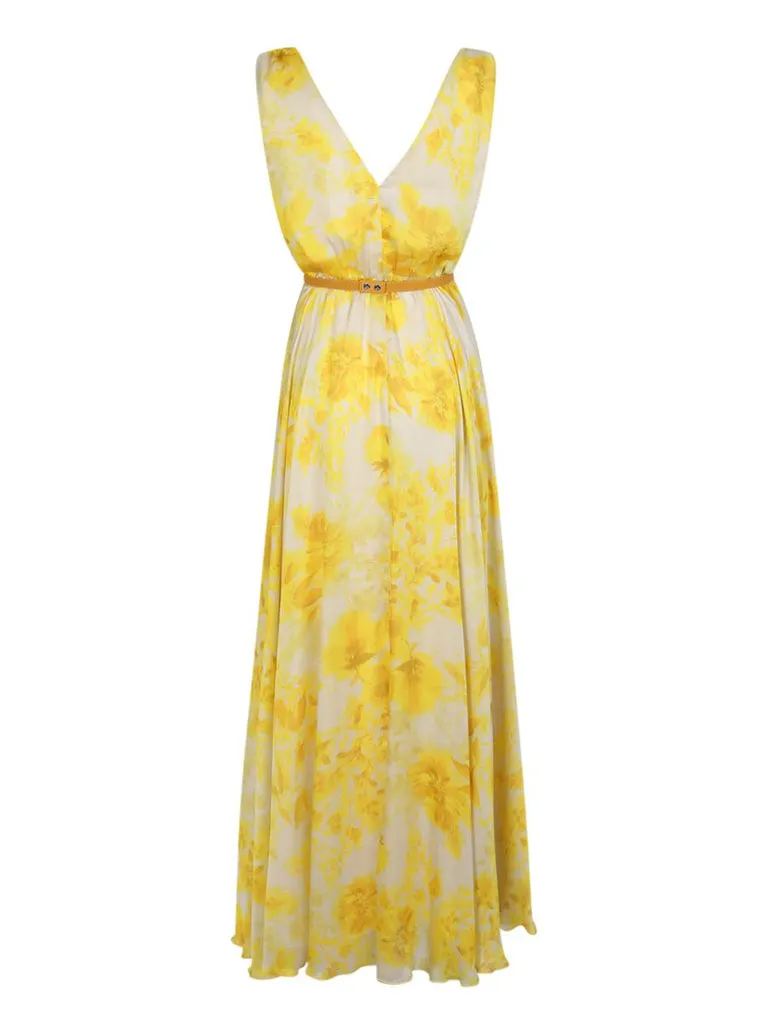 Floral Belted Maxi Dress