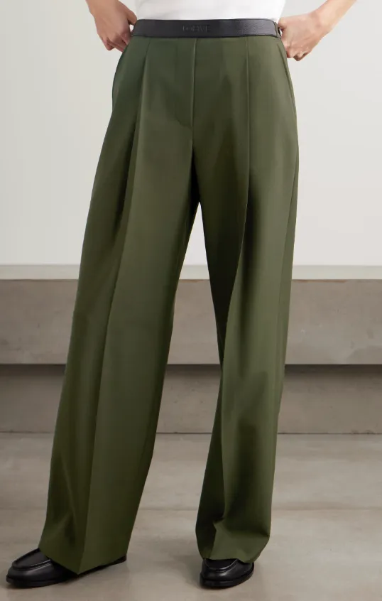 Logo Embossed Pleat Detail Trousers