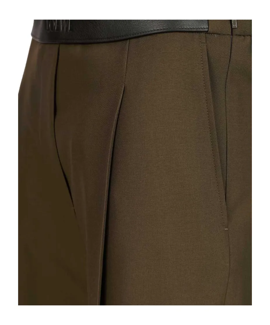 Logo Embossed Pleat Detail Trousers