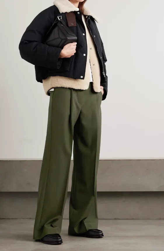 Logo Embossed Pleat Detail Trousers