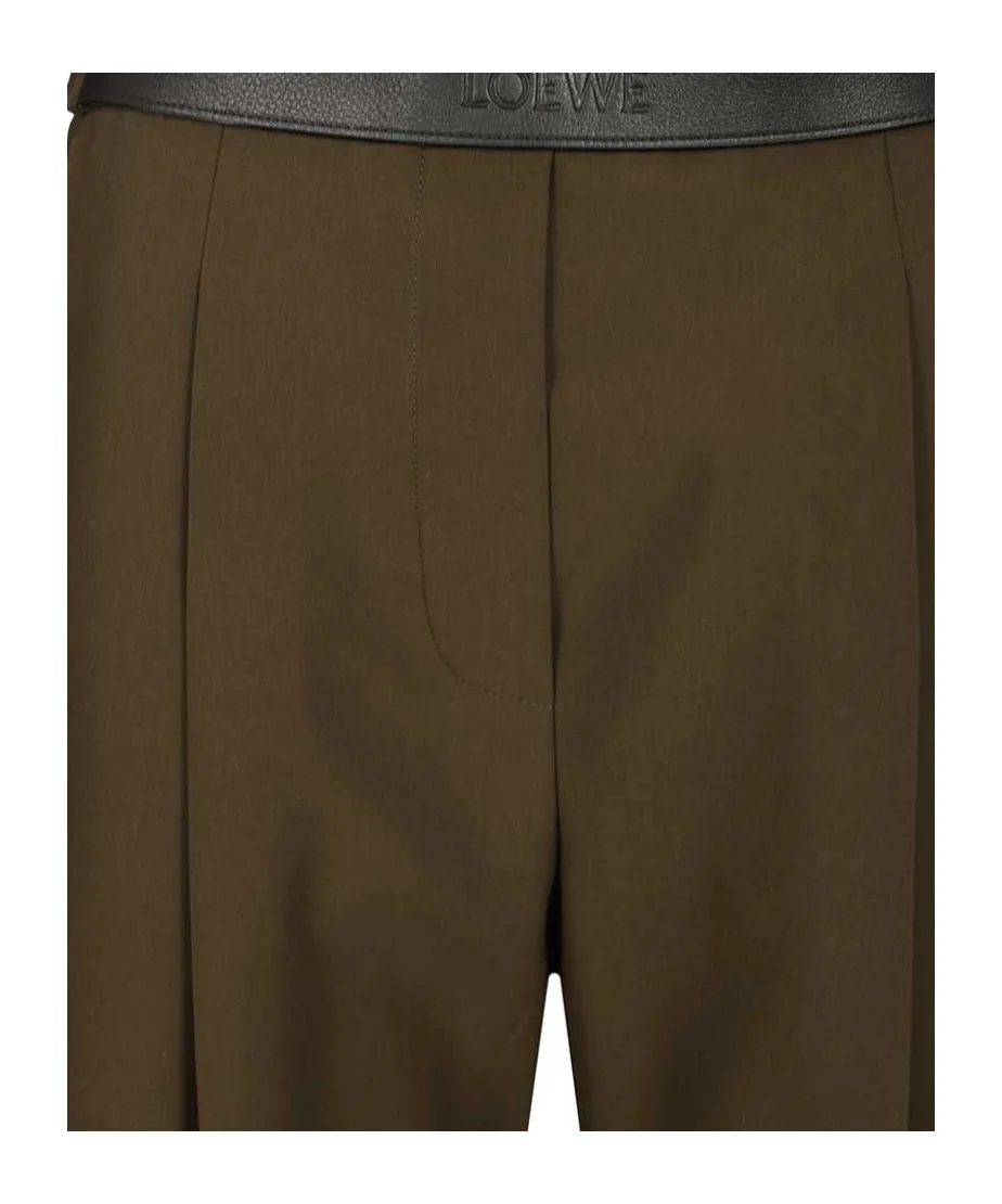 Logo Embossed Pleat Detail Trousers