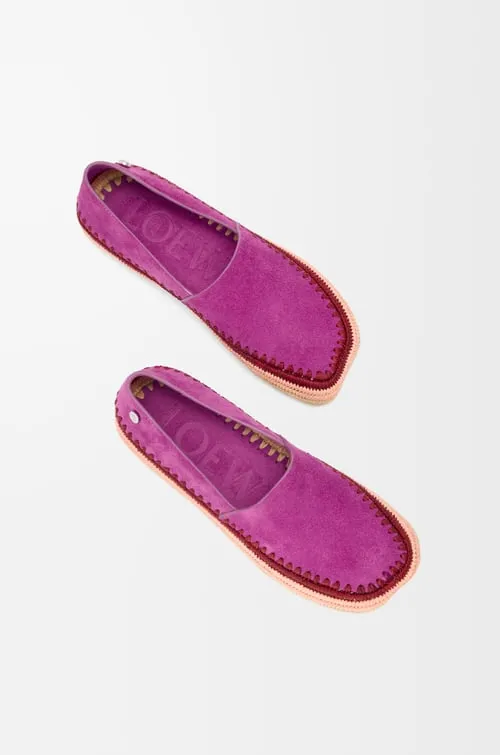 Rio Slipper In Suede And Raffia