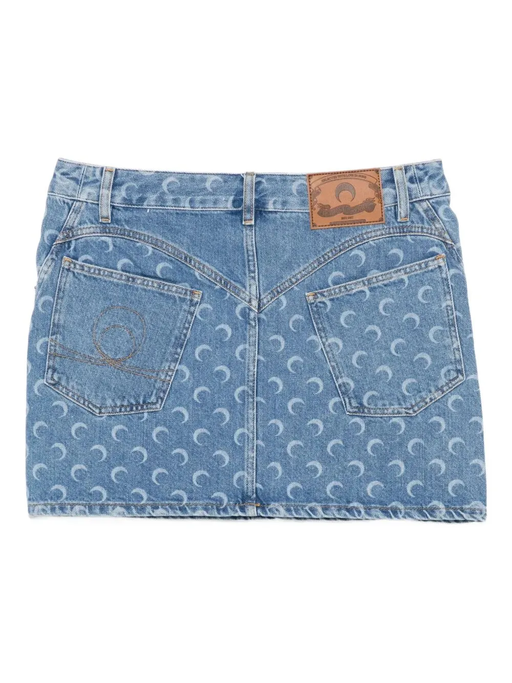 Allover Moon Printed Mini Skirt