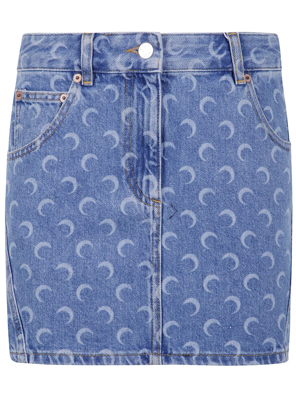 Allover Moon Printed Mini Skirt