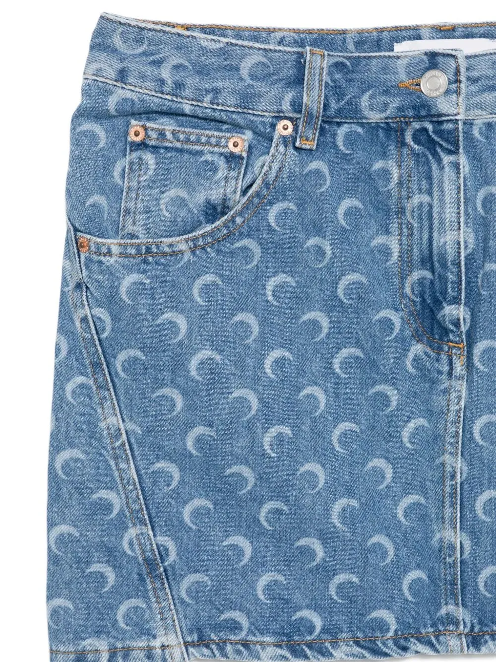 Allover Moon Printed Mini Skirt