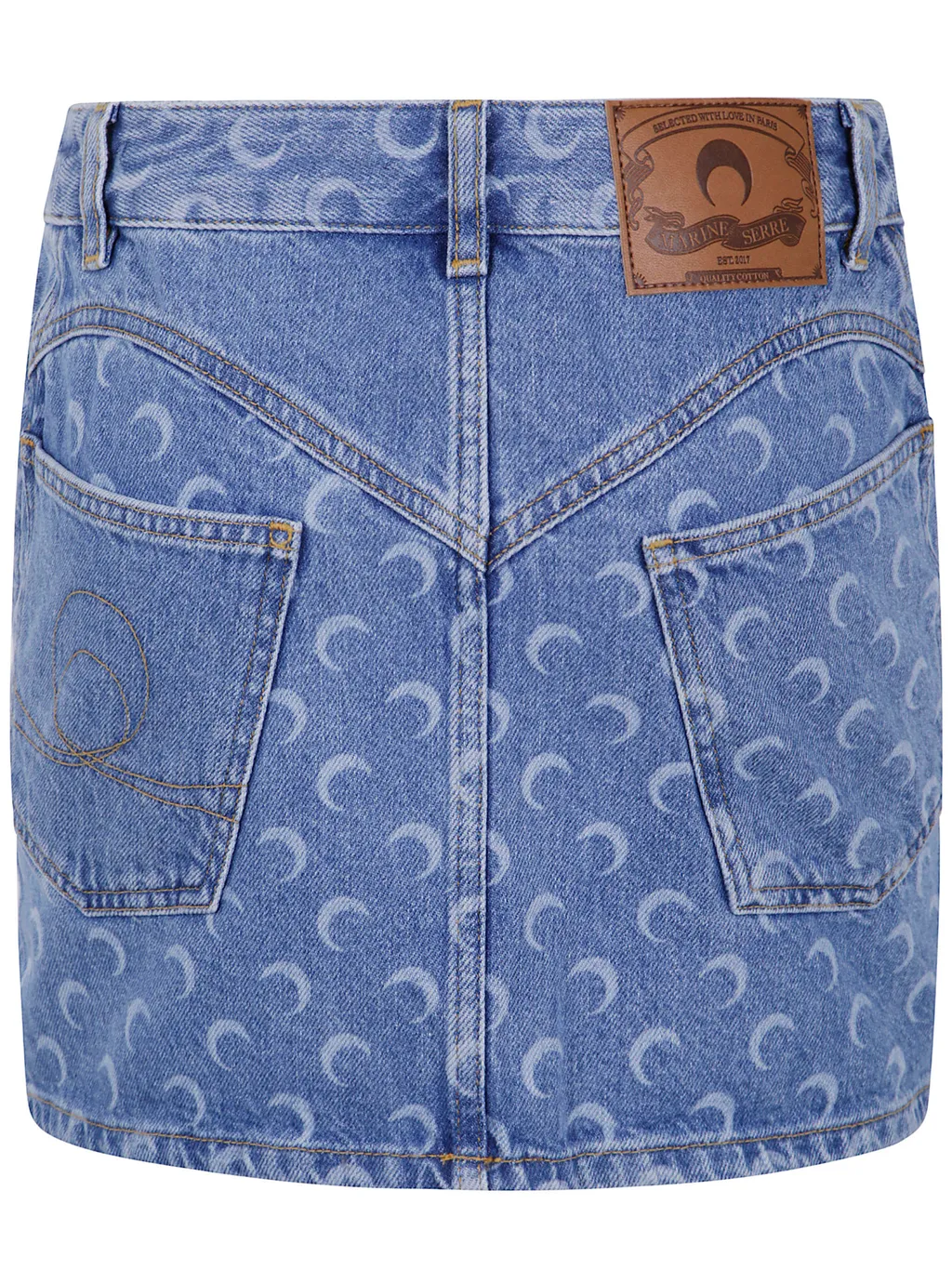 Allover Moon Printed Mini Skirt