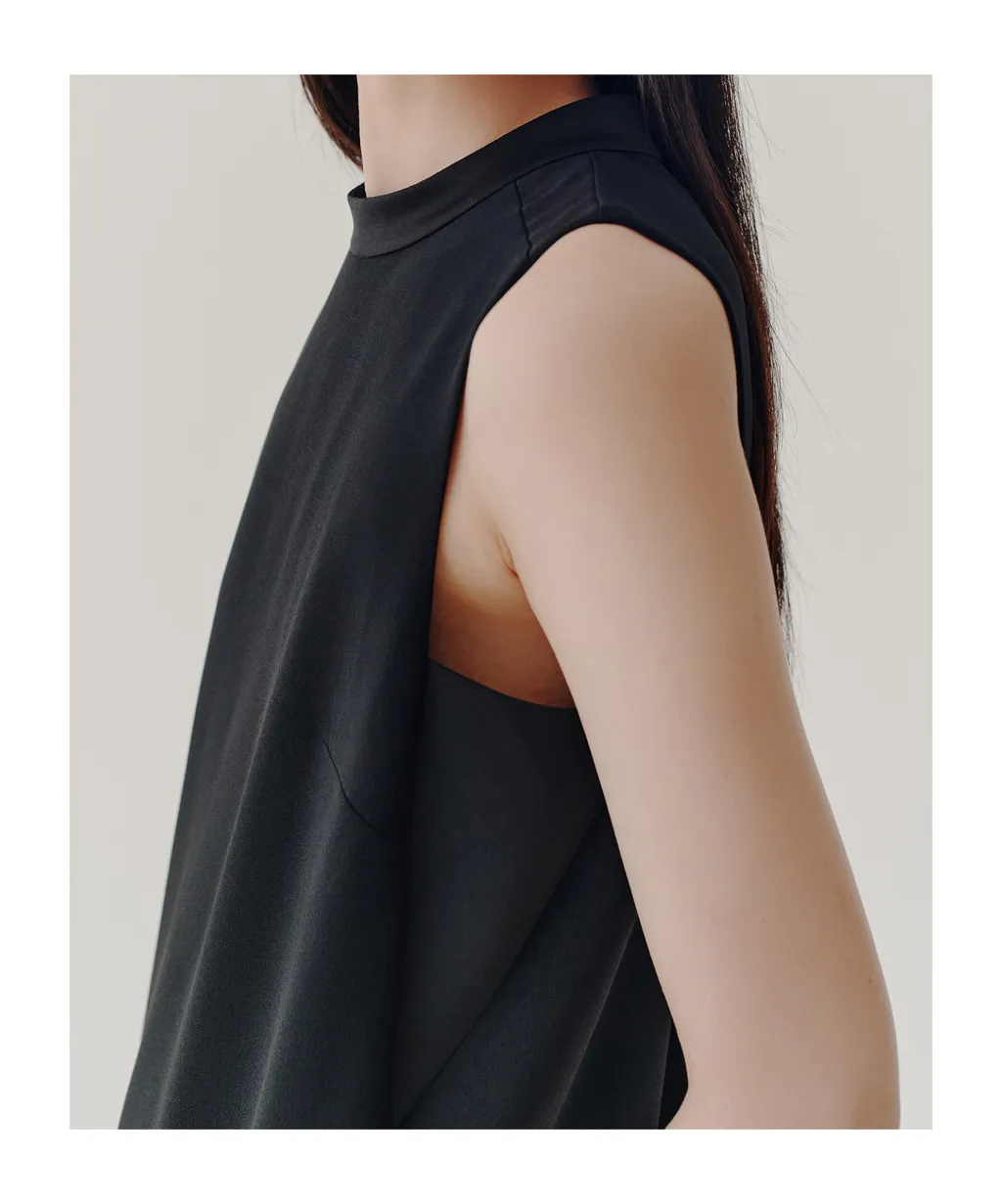 Sleeveless Envers Satin Dress