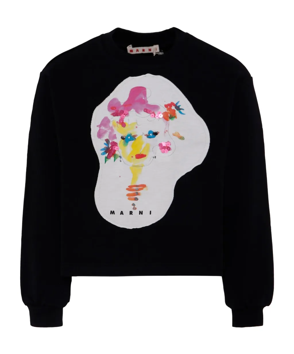 Sequin-Embellished Crewneck Sweatshirt