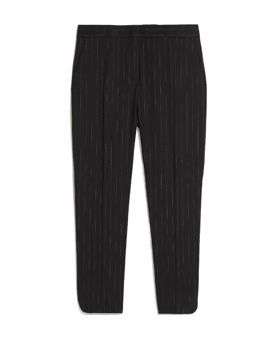 Pinstripe Cigarette Tube Casual Pants