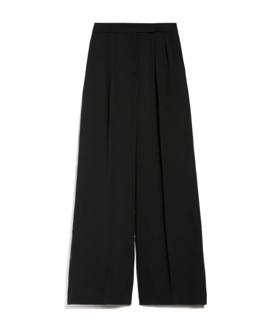 High-Waist Wide-Leg Pleated Trousers