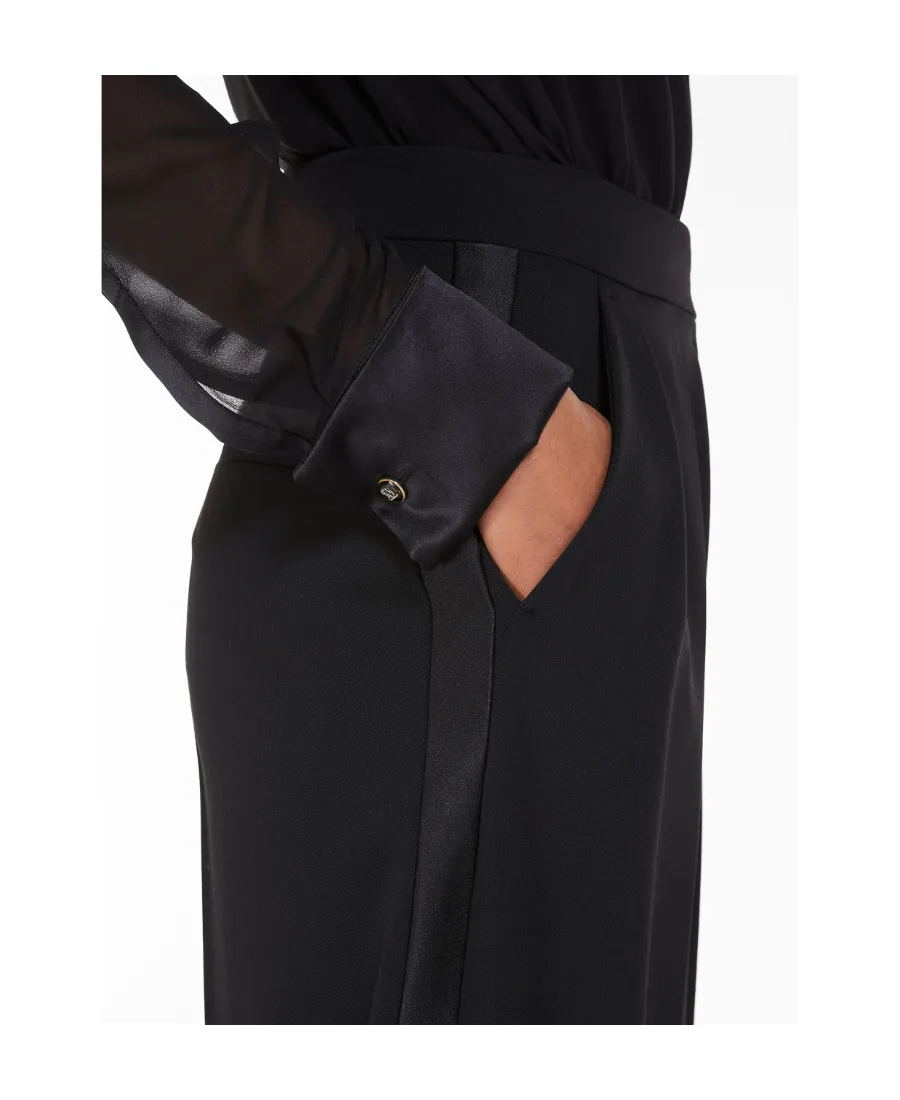 High-Waist Wide-Leg Pleated Trousers