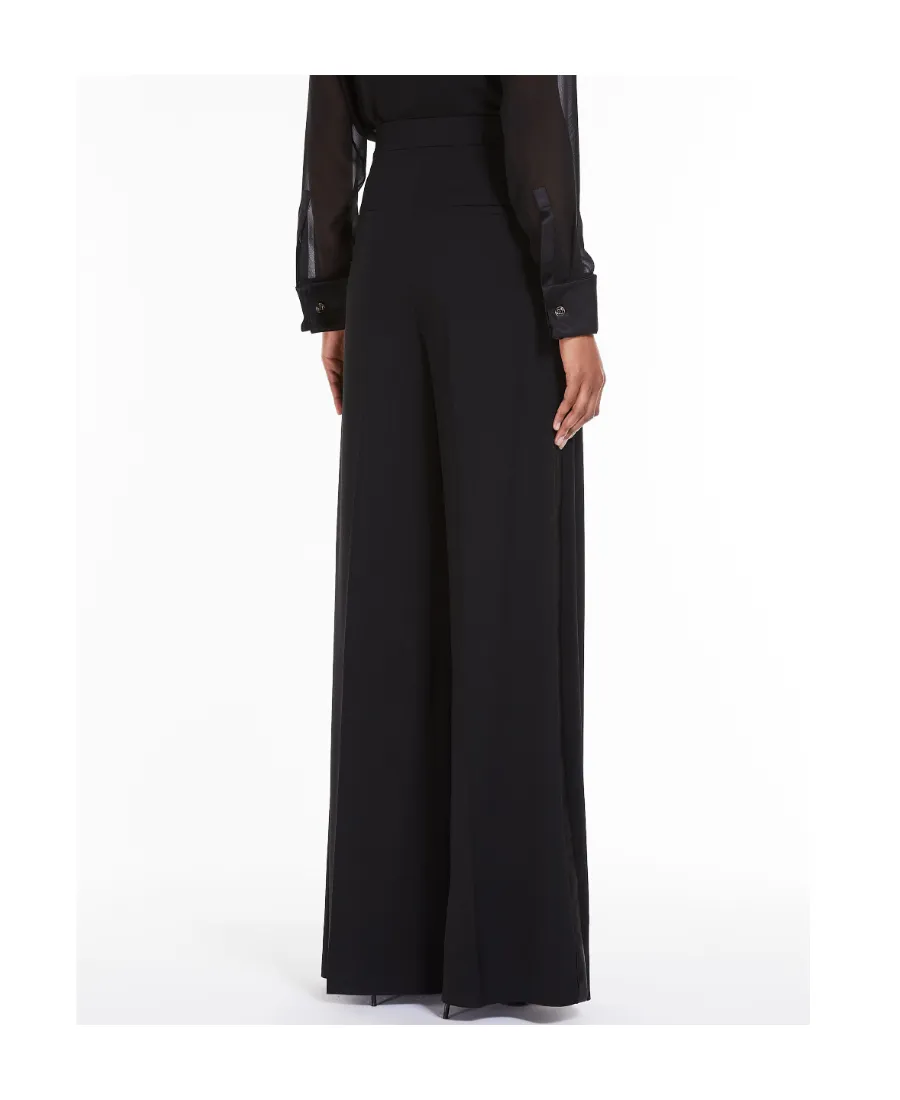 High-Waist Wide-Leg Pleated Trousers